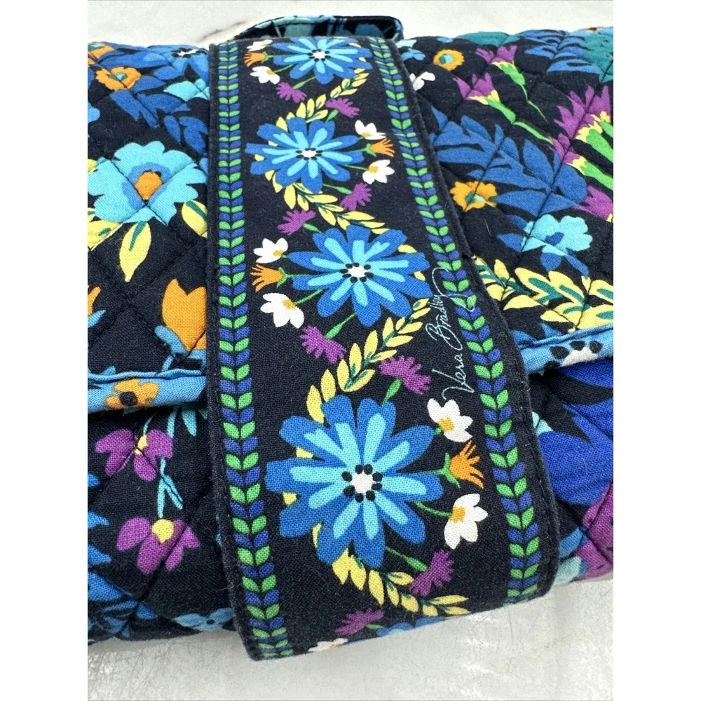 Vera Bradley Baby Changing Pad Travel Mat Blue Floral Quilted Cotton Portable